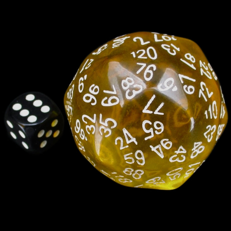 The Dice Lab Translucent Amber D120 Dice