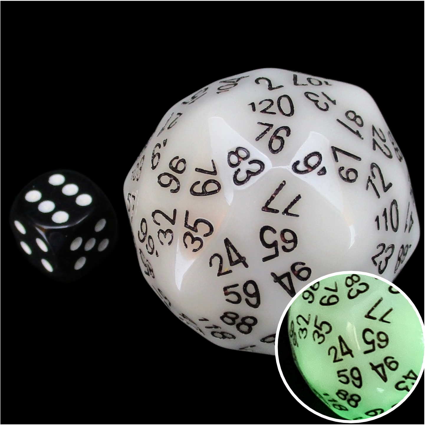 The Dice Lab Glow In The Dark D120 Dice