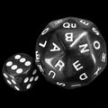 The Dice Lab Opaque Black & White 36mm dLX Alphabet D60 Dice