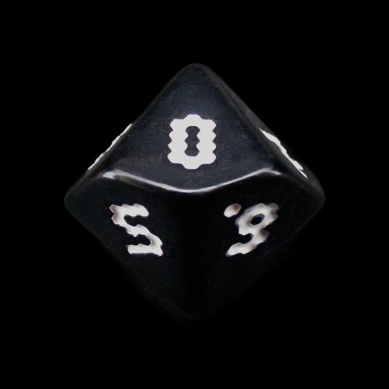 The Dice Lab Opaque Black OptiDice 18mm D10 Dice