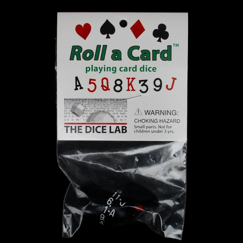 The Dice Lab Opaque Black Roll A Card - Playing Card Dice