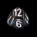 The Dice Lab Opaque Black & White Skew D12 Dice