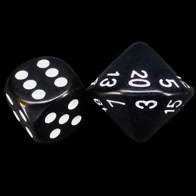 The Dice Lab Opaque Black Skew D20 Dice