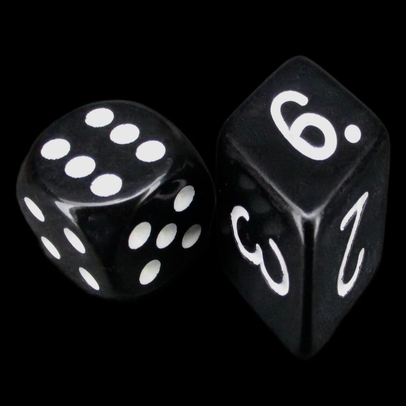 The Dice Lab Opaque Black Slant D6 Dice