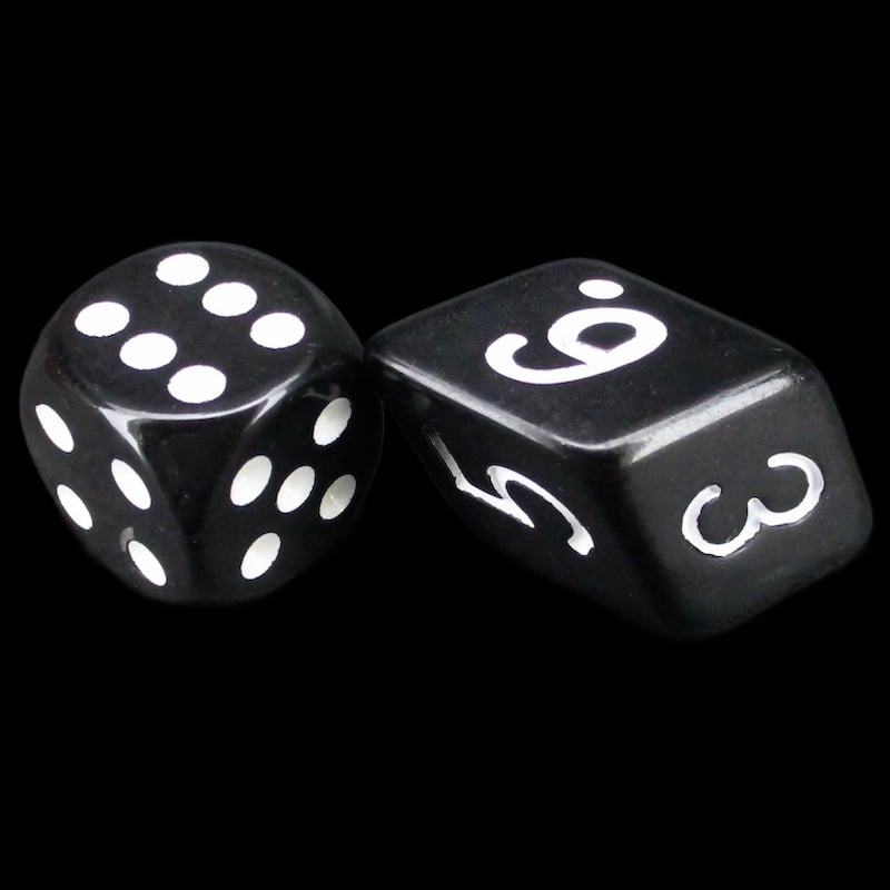 The Dice Lab Opaque Black Slant D6 Dice