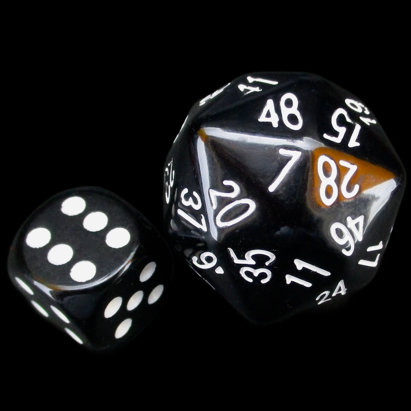 The Dice Lab Opaque Black D48 Dice
