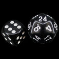 The Dice Lab Opaque Black & White Deltoidal D24 Dice