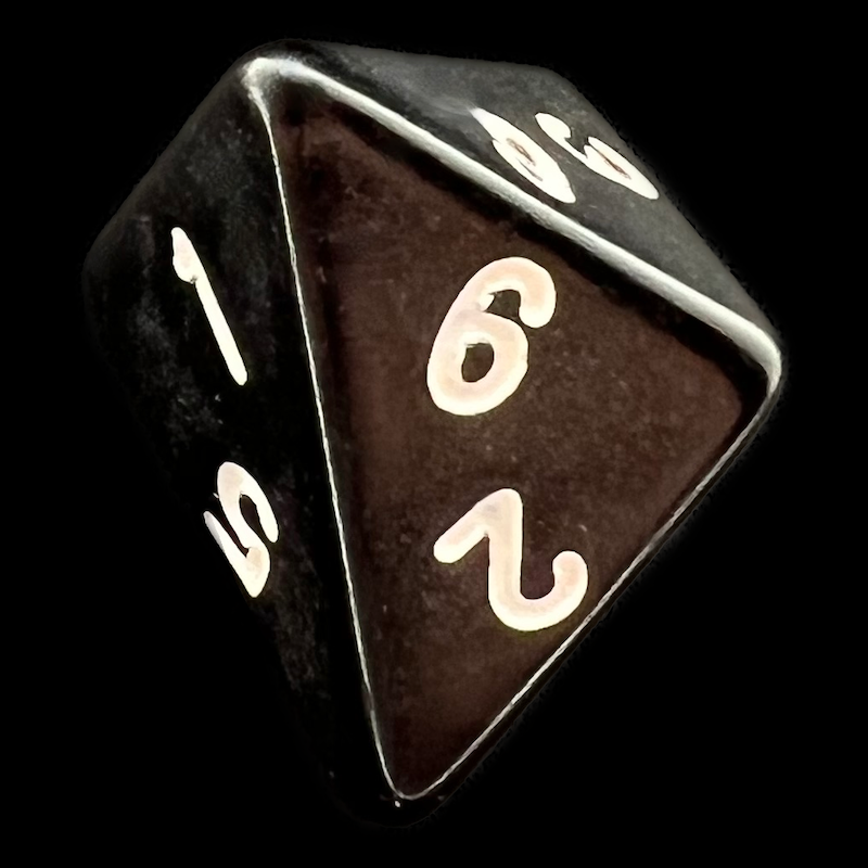 The Dice Lab Opaque Black with White Pyramid D6 Dice