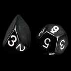 The Dice Lab Opaque Black with White Recast 2D6 Dice