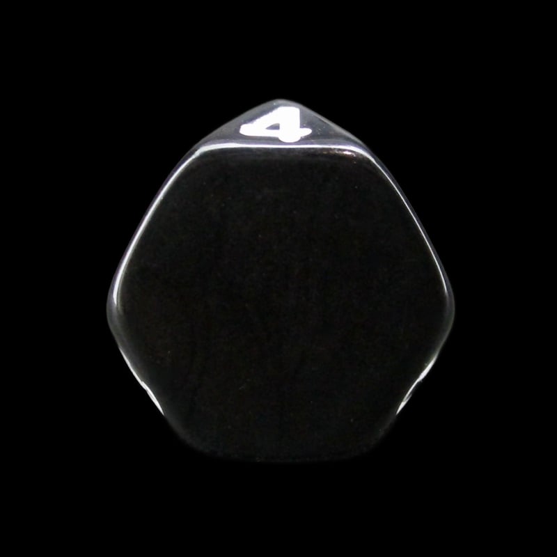 The Dice Lab Opaque Black  Truncated Tetrahedral D4 Dice