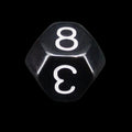 The Dice Lab Opaque Black Truncated Octahedra D8 Dice