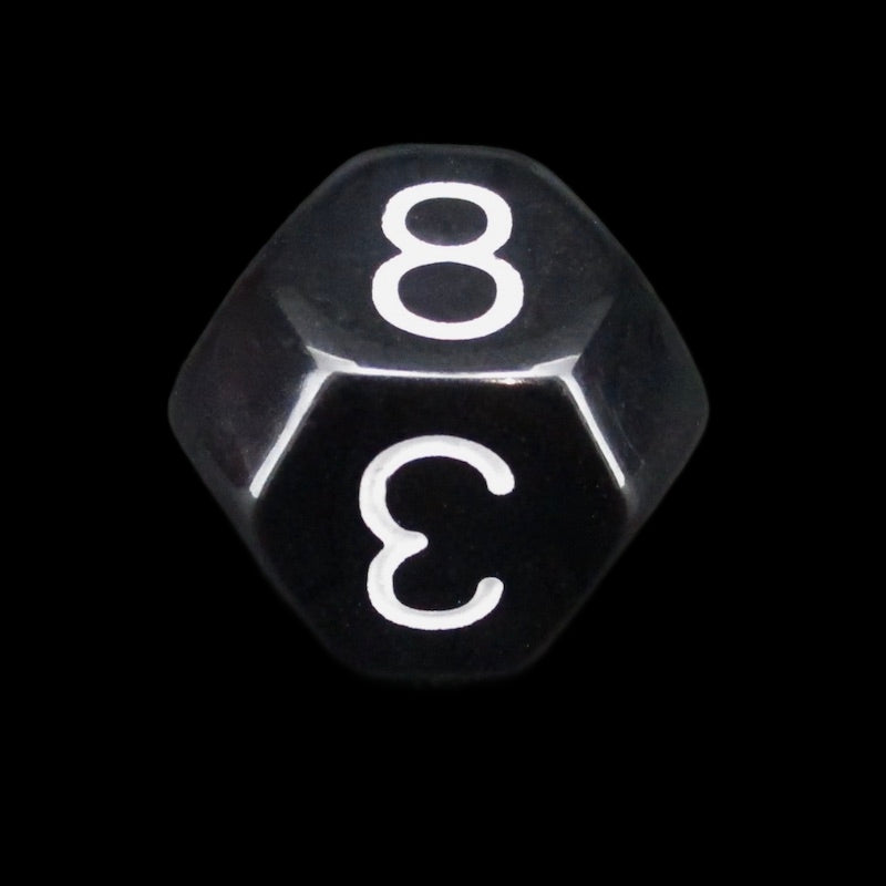 The Dice Lab Opaque Black Truncated Octahedra D8 Dice