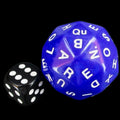 The Dice Lab Opaque Blue & White 36mm dLX Alphabet D60 Dice