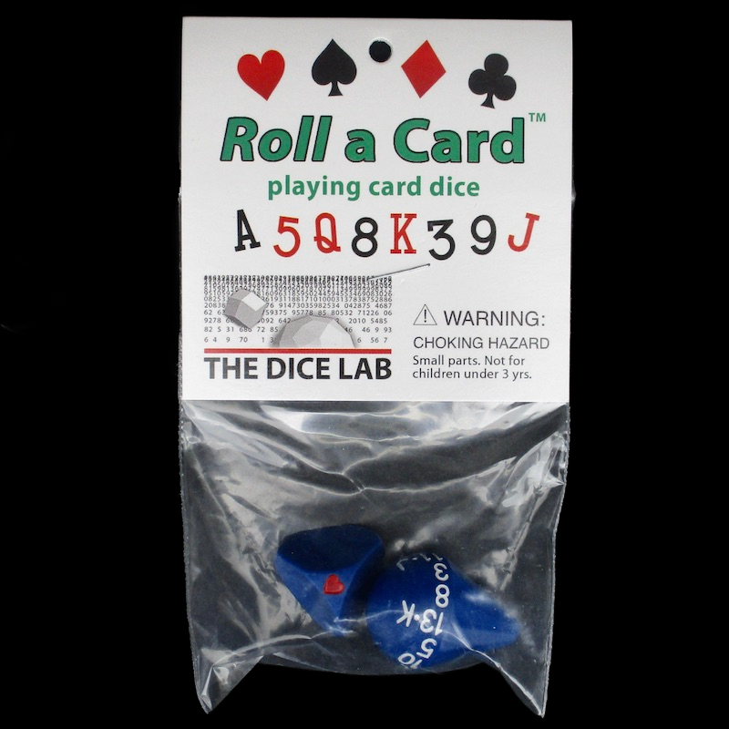 The Dice Lab Opaque Blue Roll A Card - Playing Card Dice