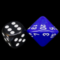 The Dice Lab Opaque Blue & White Skew D20 Dice