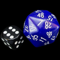 The Dice Lab Opaque Blue & White D48 Dice