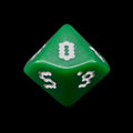 The Dice Lab Opaque Green & White OptiDice 18mm D10 Dice