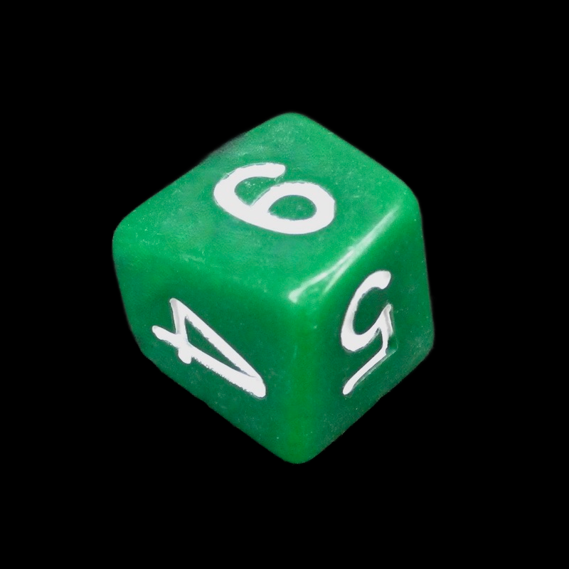 The Dice Lab Opaque Green & White Skew D6 Dice