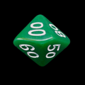 The Dice Lab Opaque Green & White Skew Percentile Dice