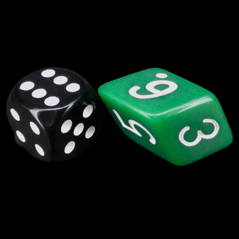 The Dice Lab Opaque Green Slant D6 Dice