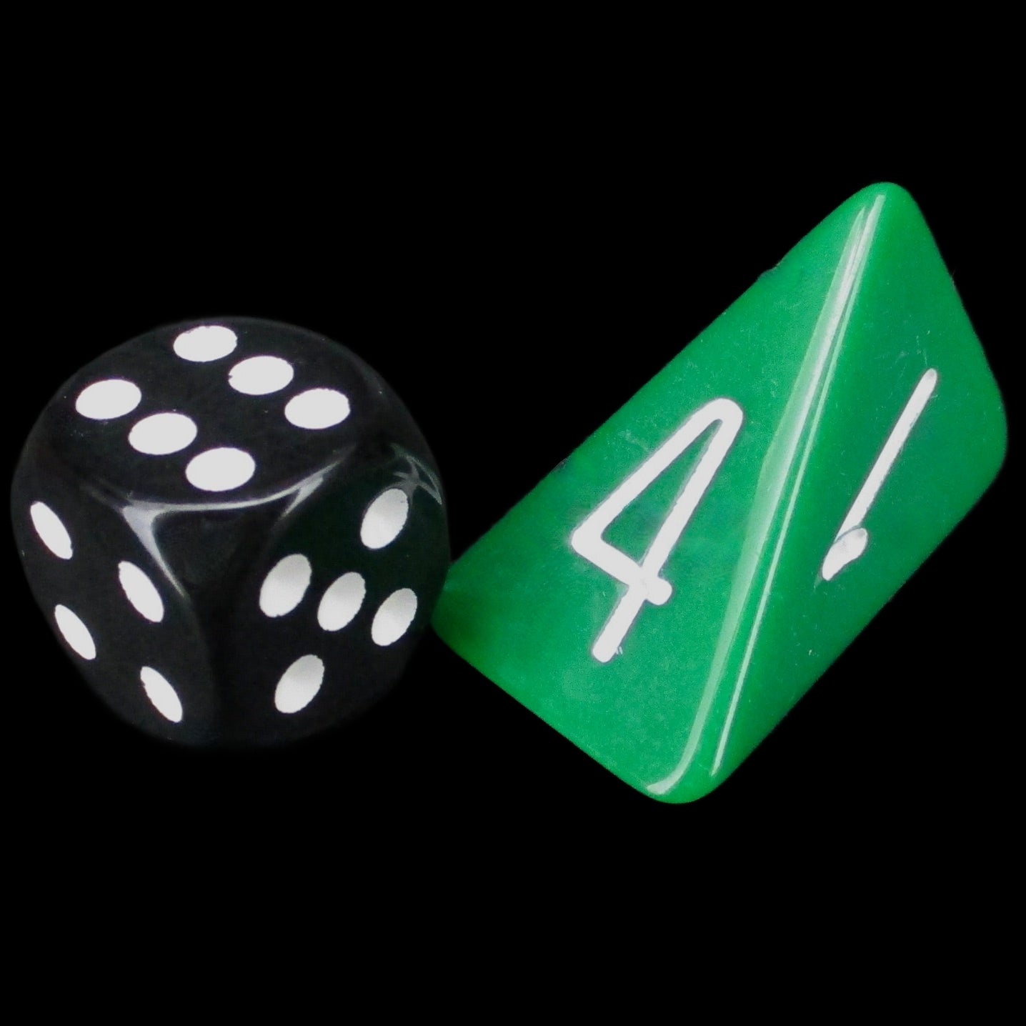 The Dice Lab Opaque Green Wedge Shaped Skew D4 Dice
