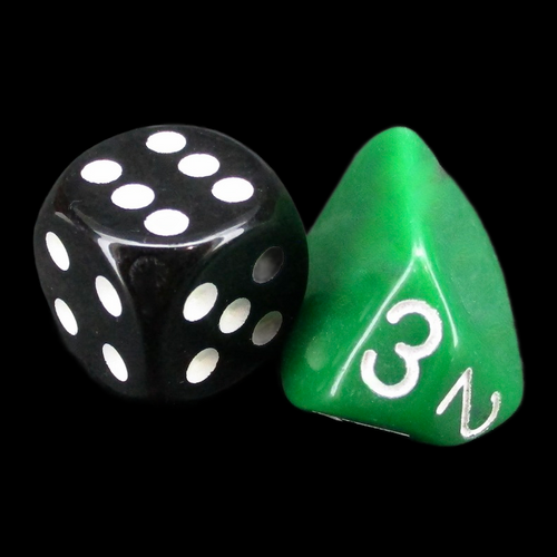 Tessellations Opaque Green & White D3 Dice – The Dice Shop Online