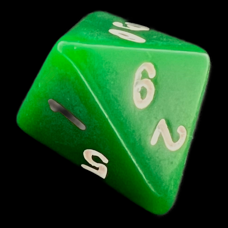 The Dice Lab Opaque Green with White Pyramid D6 Dice