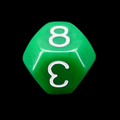The Dice Lab Opaque Green & White Truncated Octahedra D8 Dice