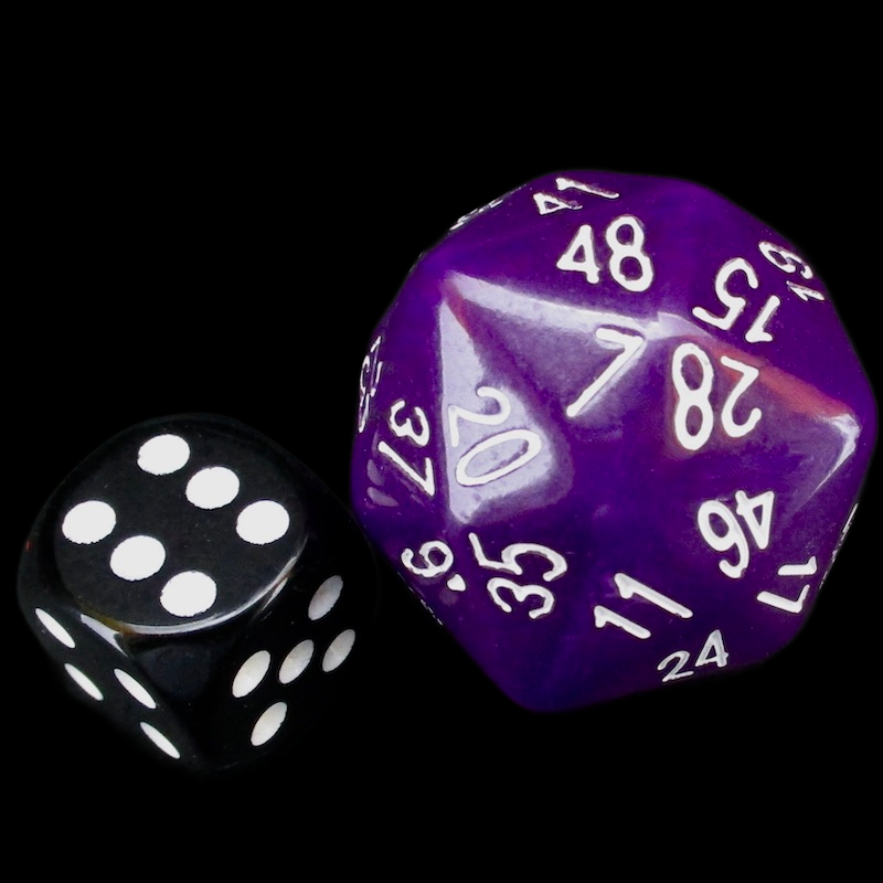 The Dice Lab Opaque Purple &amp; White D48 Dice