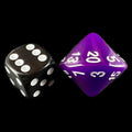 The Dice Lab Opaque Purple & White Skew D20 Dice