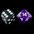 The Dice Lab Opaque Purple with White D14 Dice