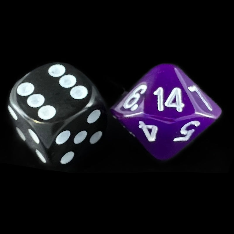 The Dice Lab Opaque Purple with White D14 Dice