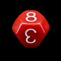 The Dice Lab Opaque Red & White Truncated Octahedra D8 Dice