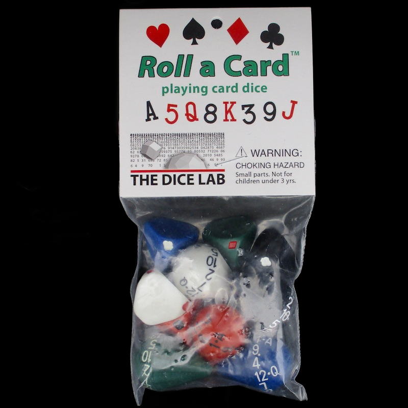 The Dice Lab Opaque Roll A Card - Playing Card Dice x 5 Sets
