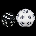 The Dice Lab Opaque White &amp; Black Deltoidal D24 Dice
