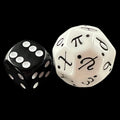 The Dice Lab Opaque White & Black Alpha Omega D24 Dice