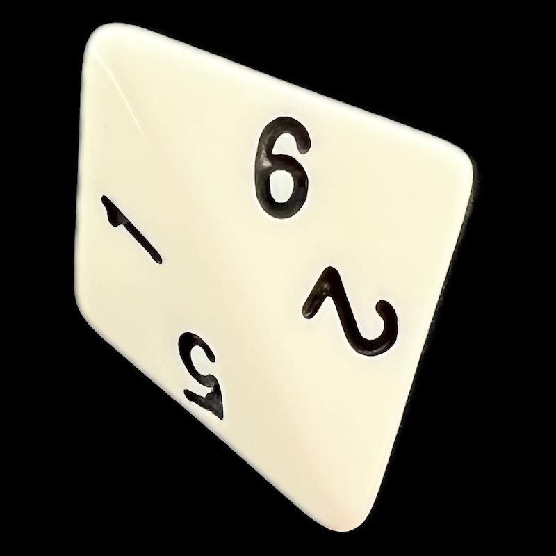 The Dice Lab Opaque White with Black Pyramid D6 Dice
