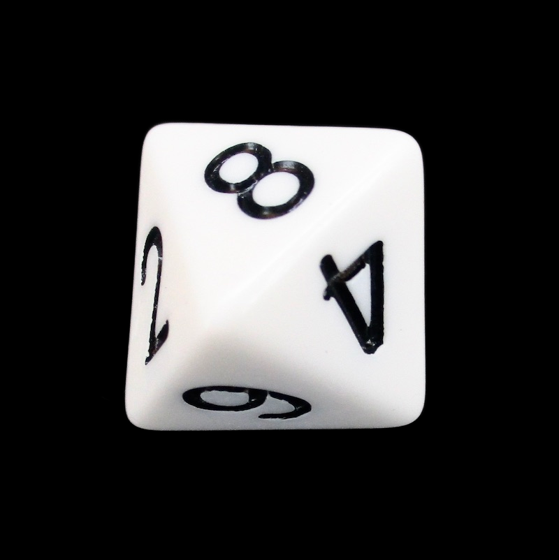 The Dice Lab Opaque White Skew D8 Dice – The Dice Shop Online