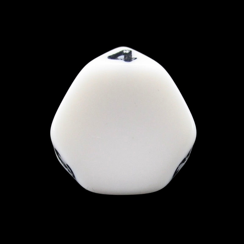 The Dice Lab Opaque White & Black Truncated Tetrahedral D4 Dice