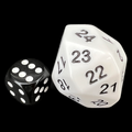 The Dice Lab Opaque White & Black Spindown  / Countdown 42mm D24 Dice