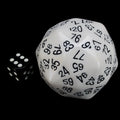 The Dice Lab Opaque White & Black D120 Dice