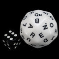 The Dice Lab Opaque White & Black 36mm dLX Alphabet D60 Dice