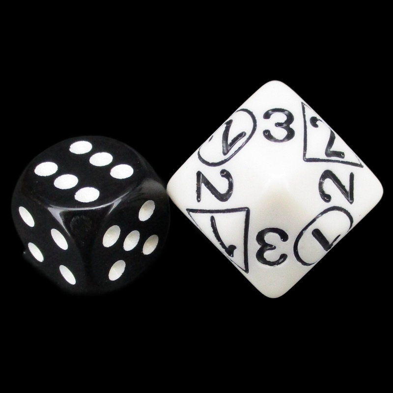 The Dice Lab Opaque White Multi D2 D3 D4 Dice MultiDice