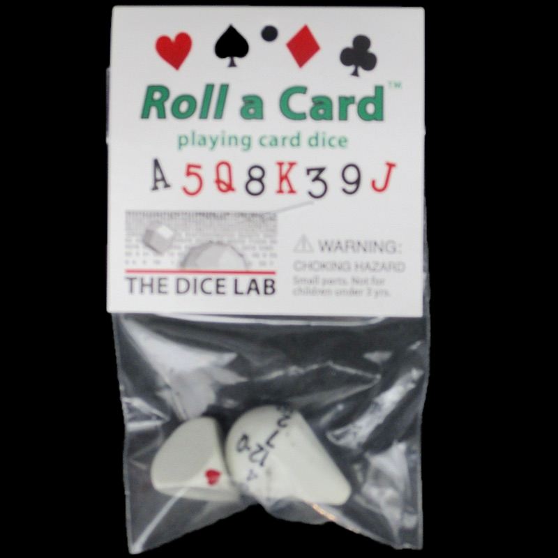 The Dice Lab Opaque White Roll A Card - Playing Card Dice