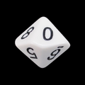 The Dice Lab Opaque White & Black Skew D10 Dice