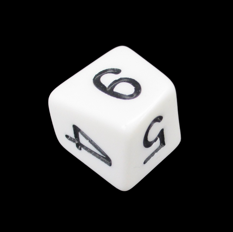 The Dice Lab Opaque White Skew D6 Dice
