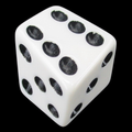 The Dice Lab Opaque White Skew D6 Spot Dice