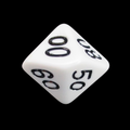 The Dice Lab Opaque White & Black Skew Percentile Dice