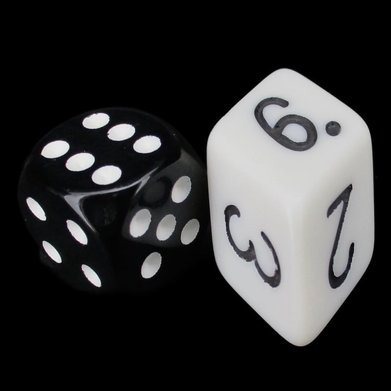 The Dice Lab Opaque White Slant D6 Dice