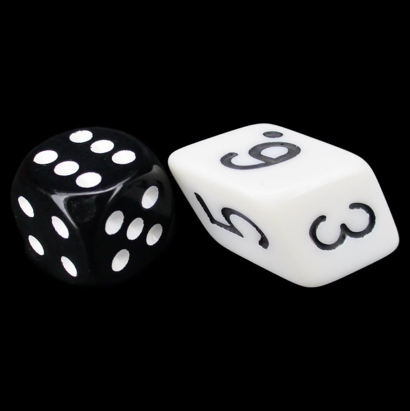 The Dice Lab Opaque White Slant D6 Dice